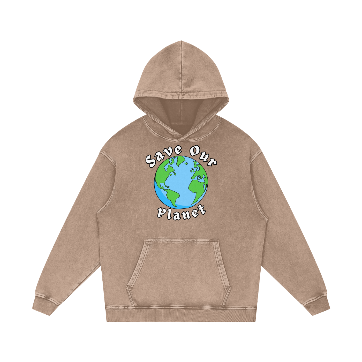 Save Our Planet Earth Acid Wash Oversize Hoodie