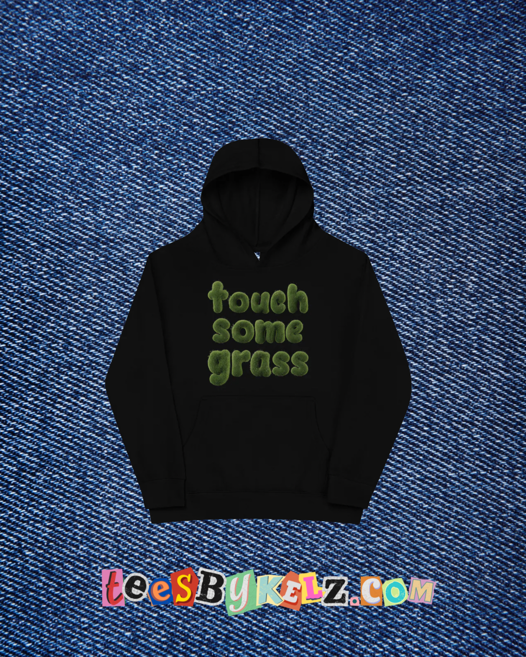 Touch Some Grass Kids fleece hoodie