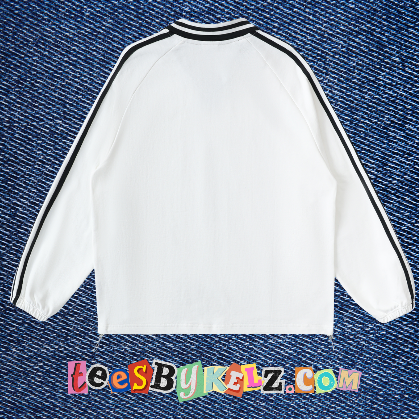 Slime Art By Kelz Ice Cream Logo Contrast Striped Lapel Collar Sweatshirt