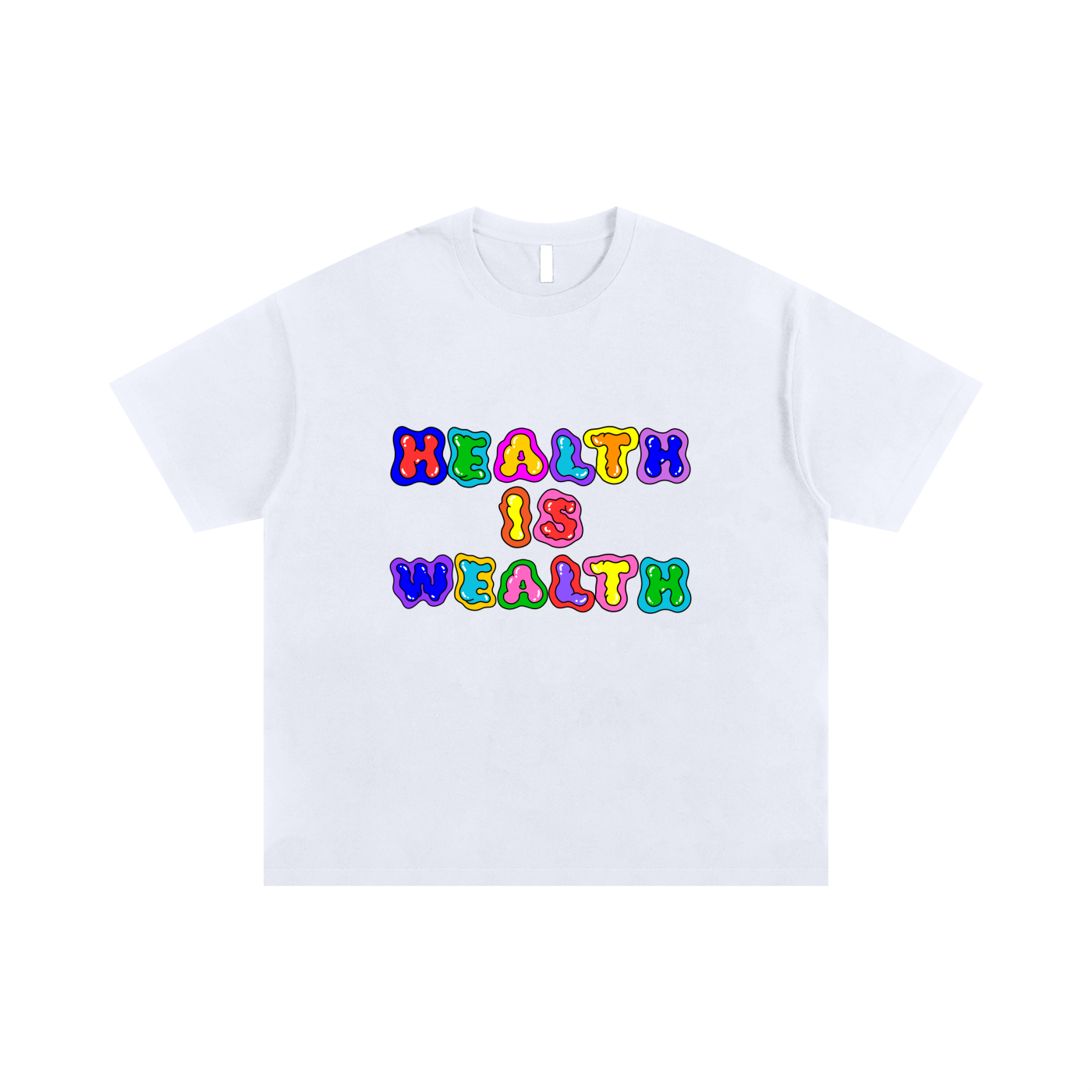 Health Is Wealth Graphic Oversized T-shirt