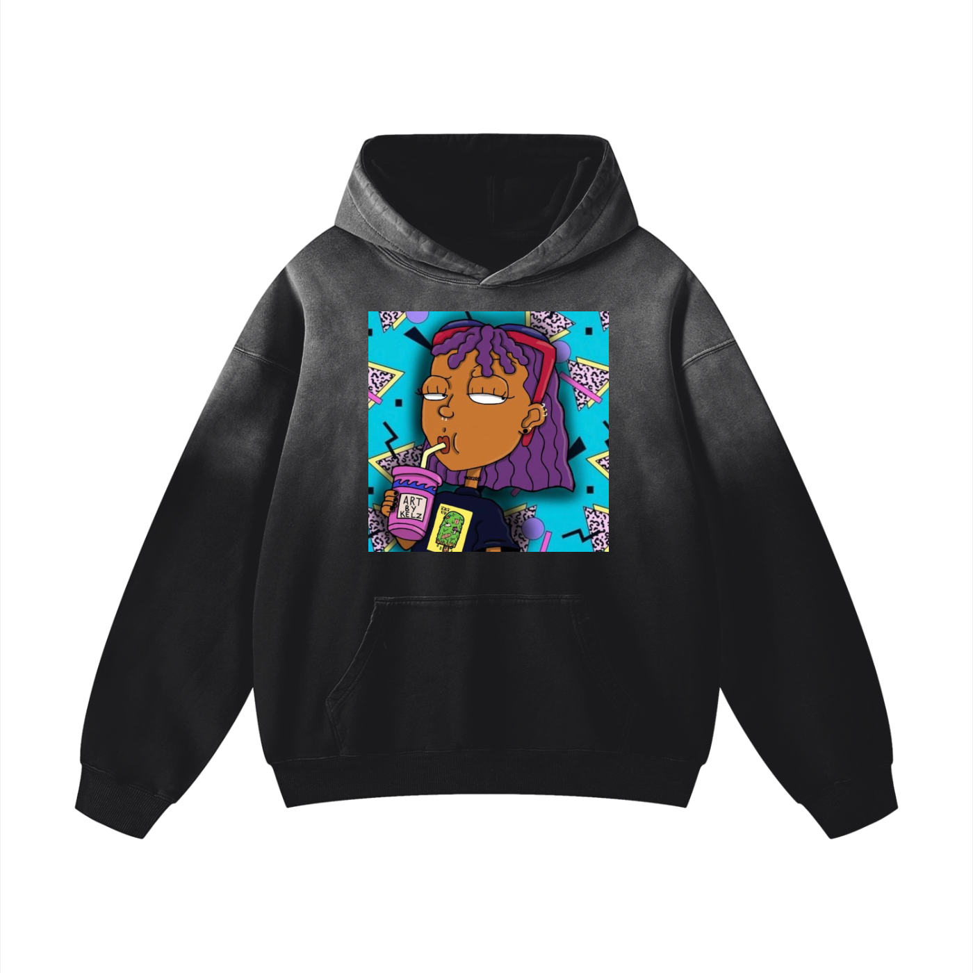 Nostalgia Cartoon Heavyweight Sunfade Oversized Hoodie