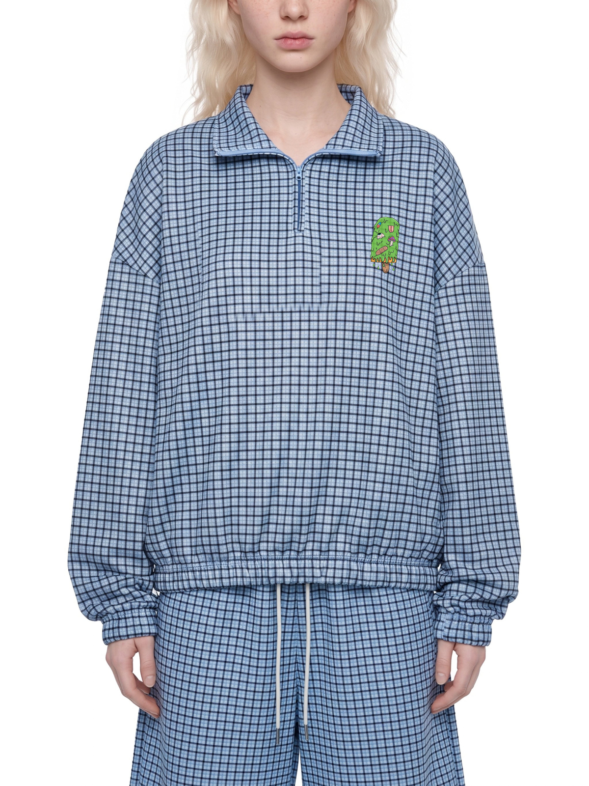 Art By Kelz Logo Unisex Plaid Quarter-Zip Sweatshirt