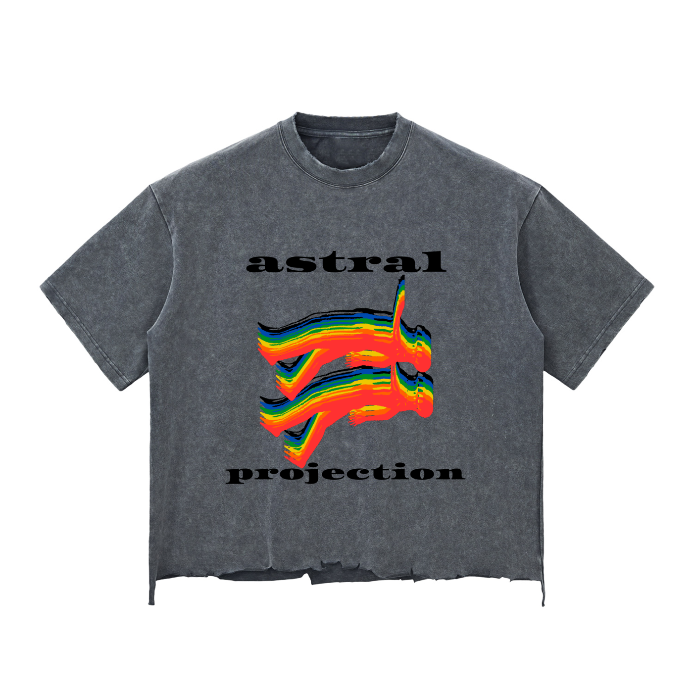 Astral Projection Snow Wash Raw-Hem Boxy T-shirt