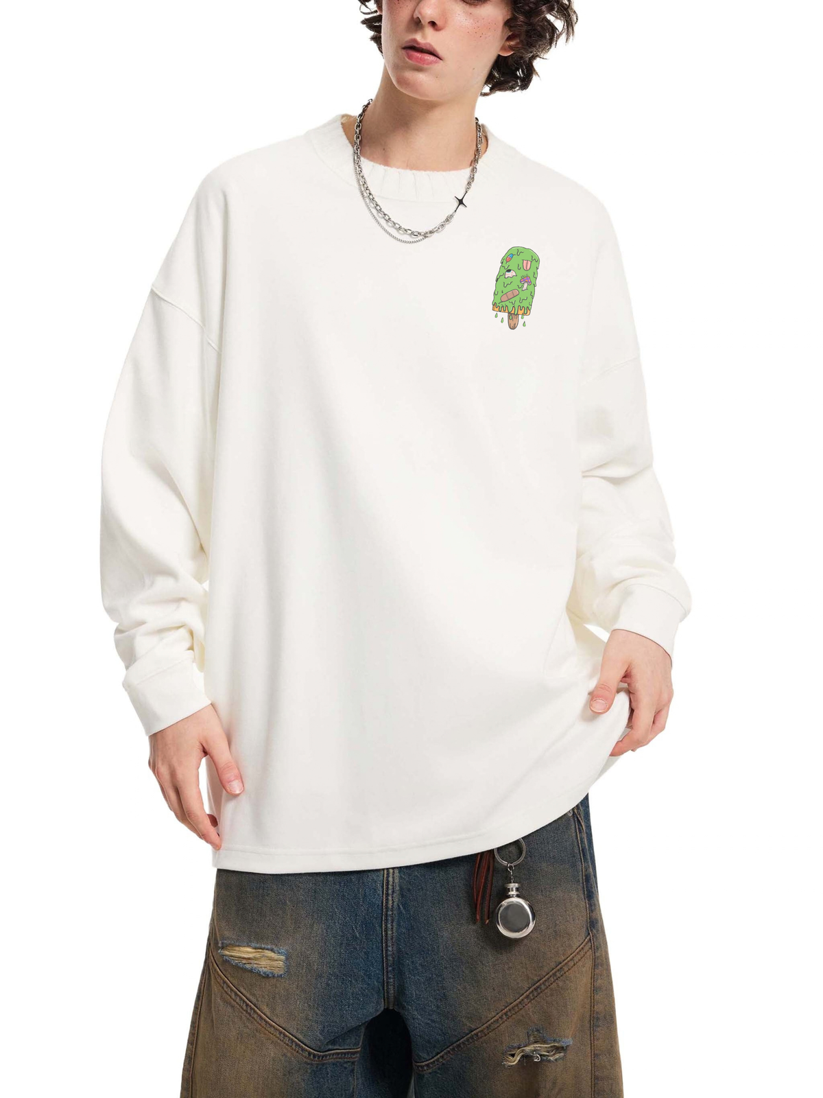 Art By Kelz Logo Knitted Round Neck Oversize Sweatshirt