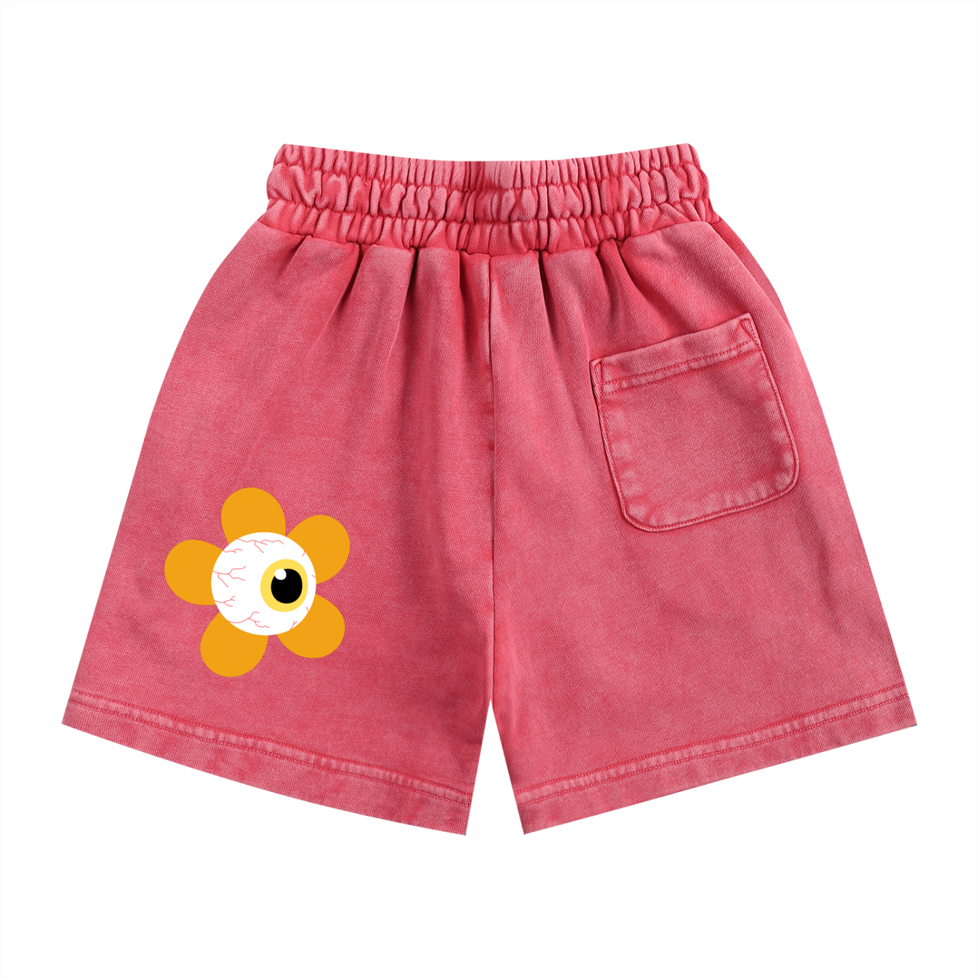 Kids' Eyeball Flowers Snow Washed Shorts
