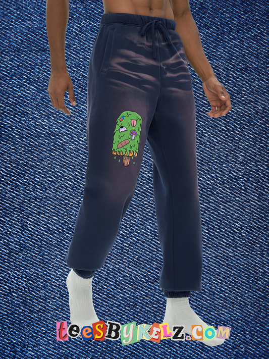 Slime Ice Cream Art By Kelz Logo Sunfade Fleeced UNISEX  Sweatpants