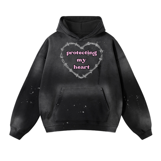 Protecting My Heart Frayed  Effect Hoodie