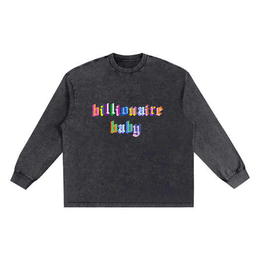 Billionaire Baby Snow Washed Frayed Edge T-Shirt