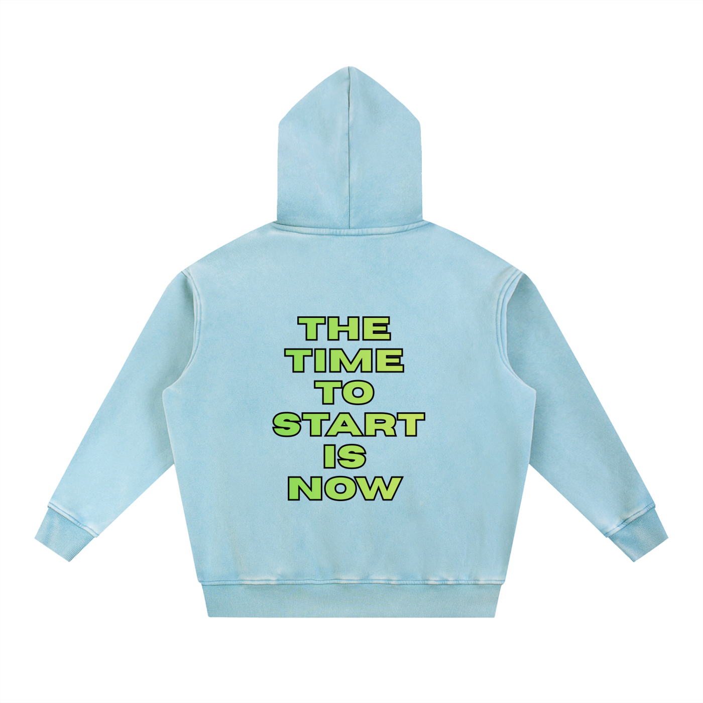 The Time Is Now Snow Wash Fleece Oversize Hoodie
