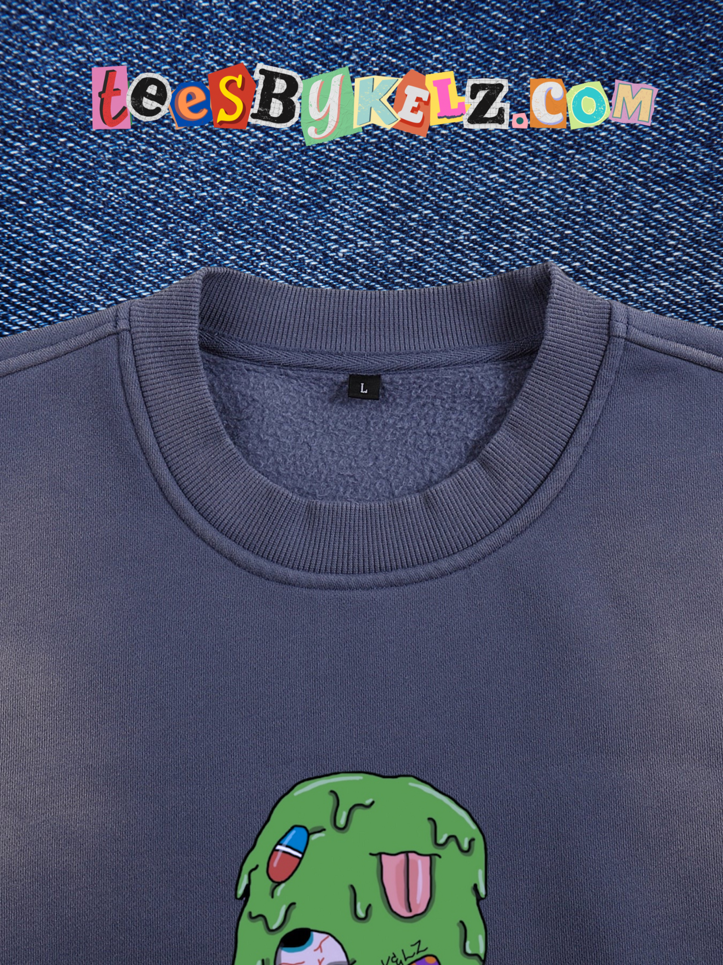 Slime Ice Cream Art By Kelz Sunfade Fleeced Sweatshirt