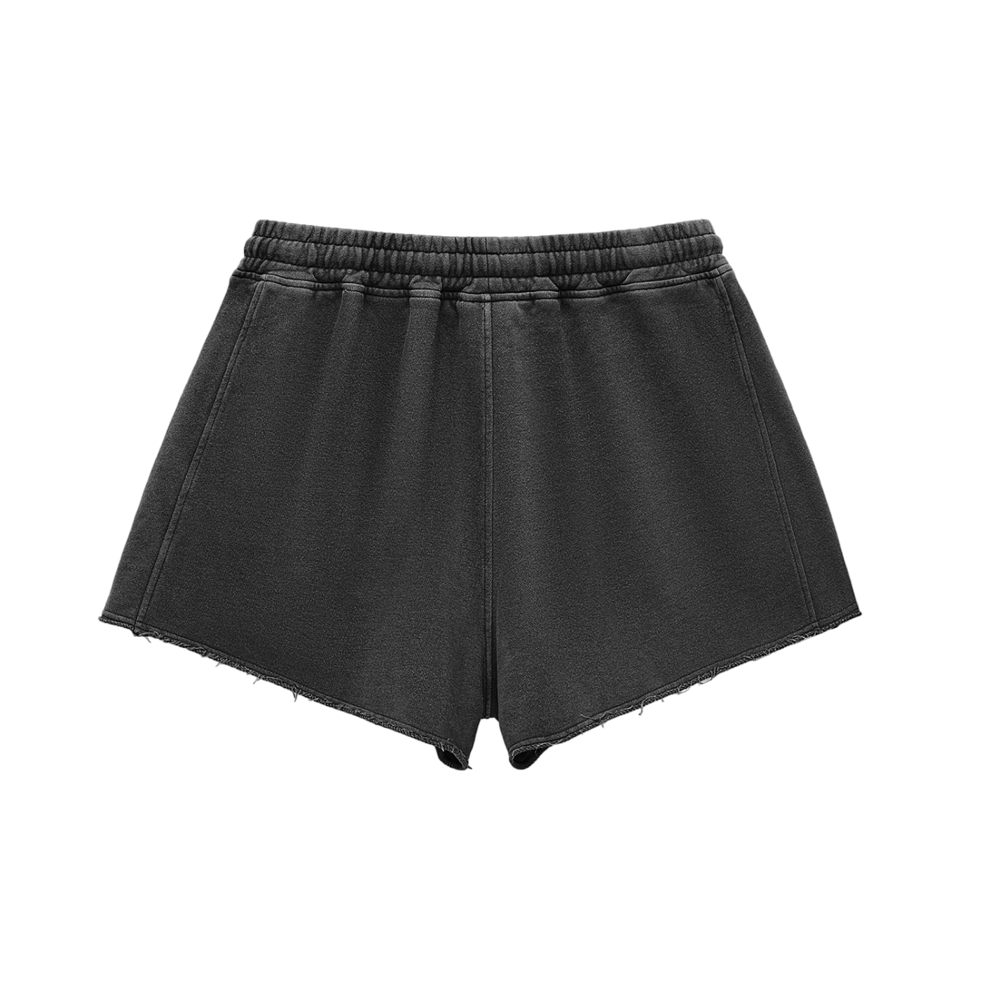 Trippy Ice Cream Snow Washed Raw Edge Drawstring Shorts