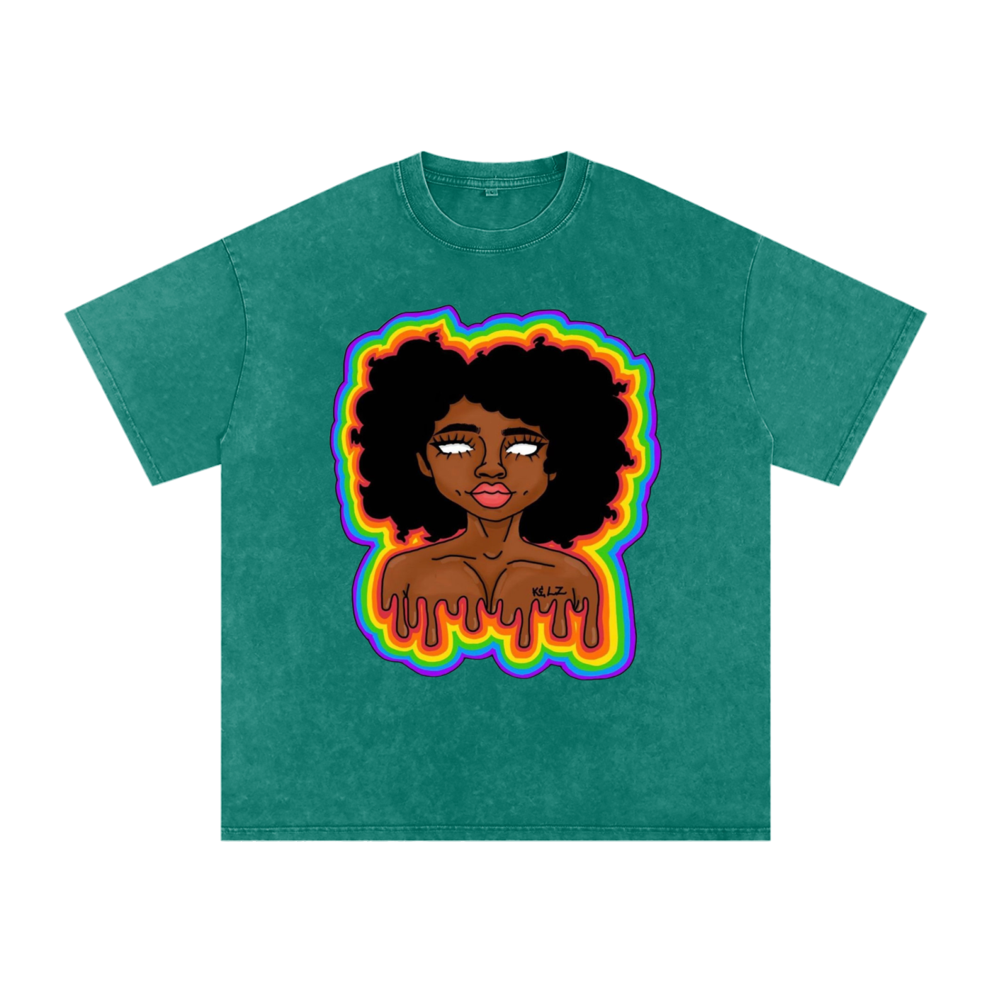 Aura Girl Acid Wash Oversize T-Shirt