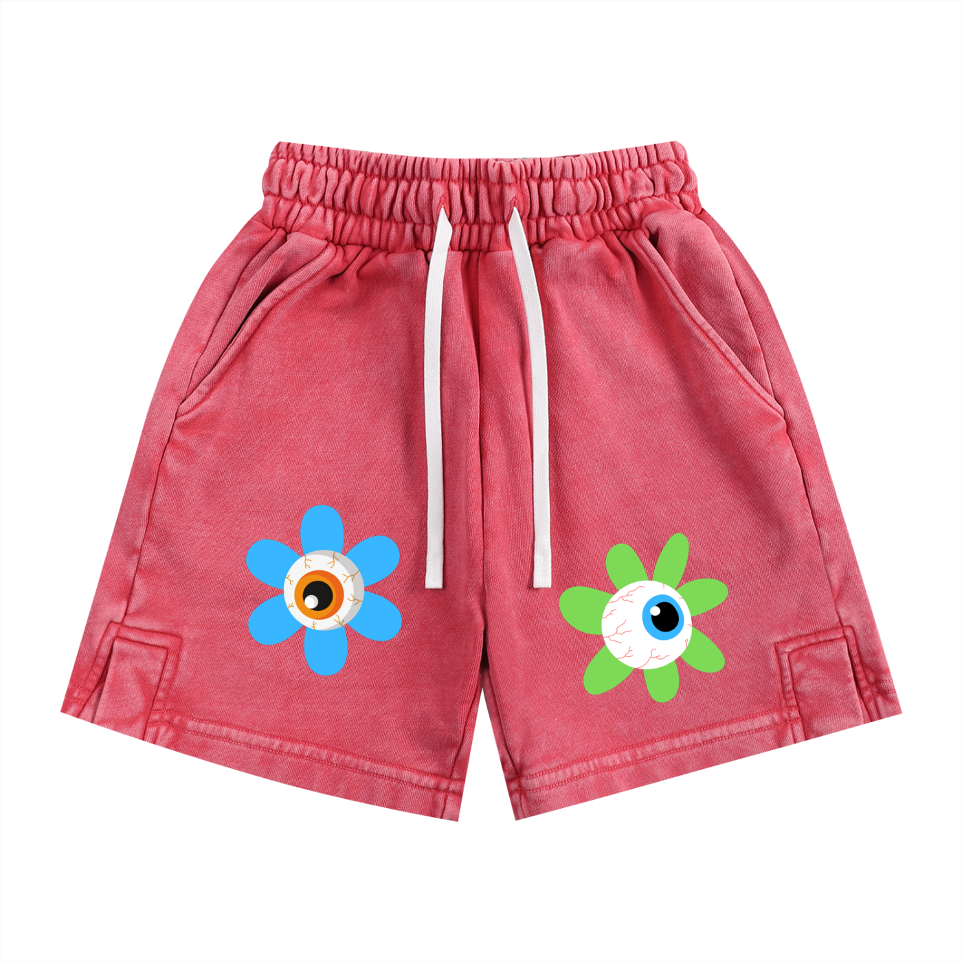 Kids' Eyeball Flowers Snow Washed Shorts