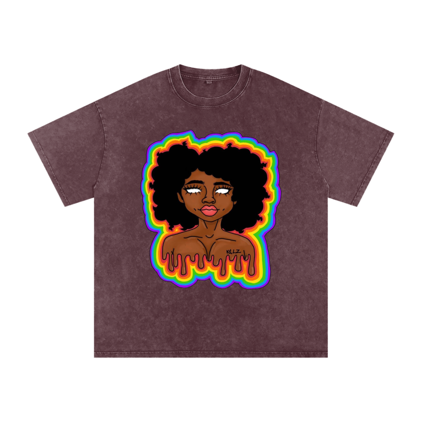 Aura Girl Acid Wash Oversize T-Shirt