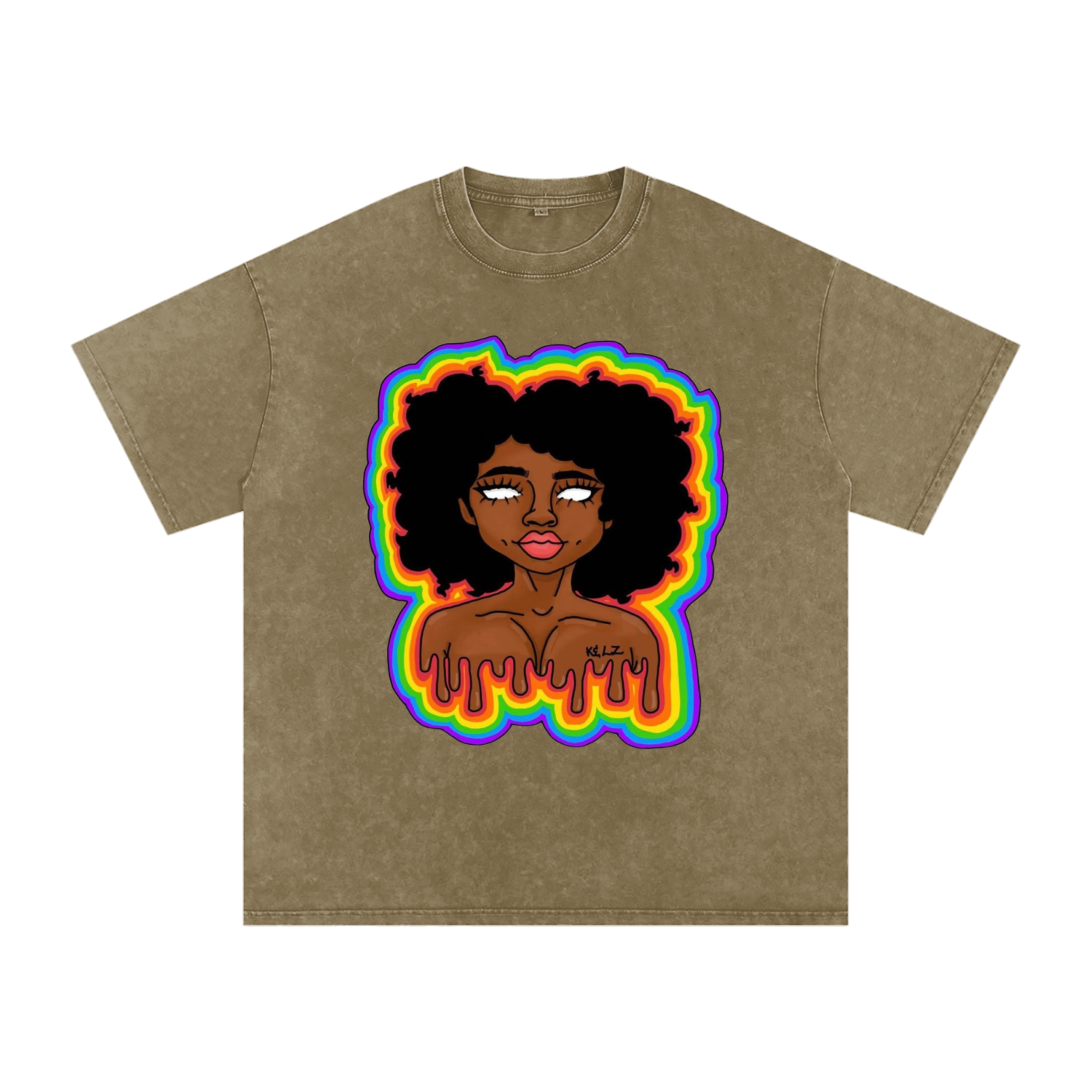 Aura Girl Acid Wash Oversize T-Shirt
