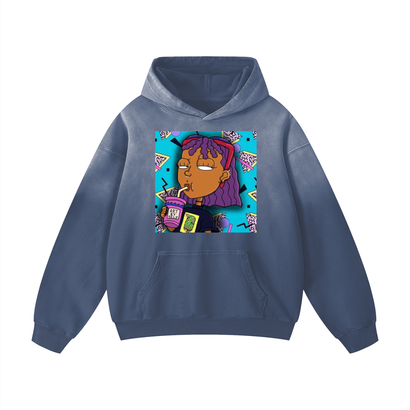 Nostalgia Cartoon Heavyweight Sunfade Oversized Hoodie