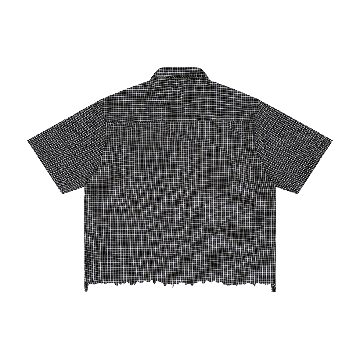 Art By Kelz Logo Unisex Distressed Plaid Boxy Shirt