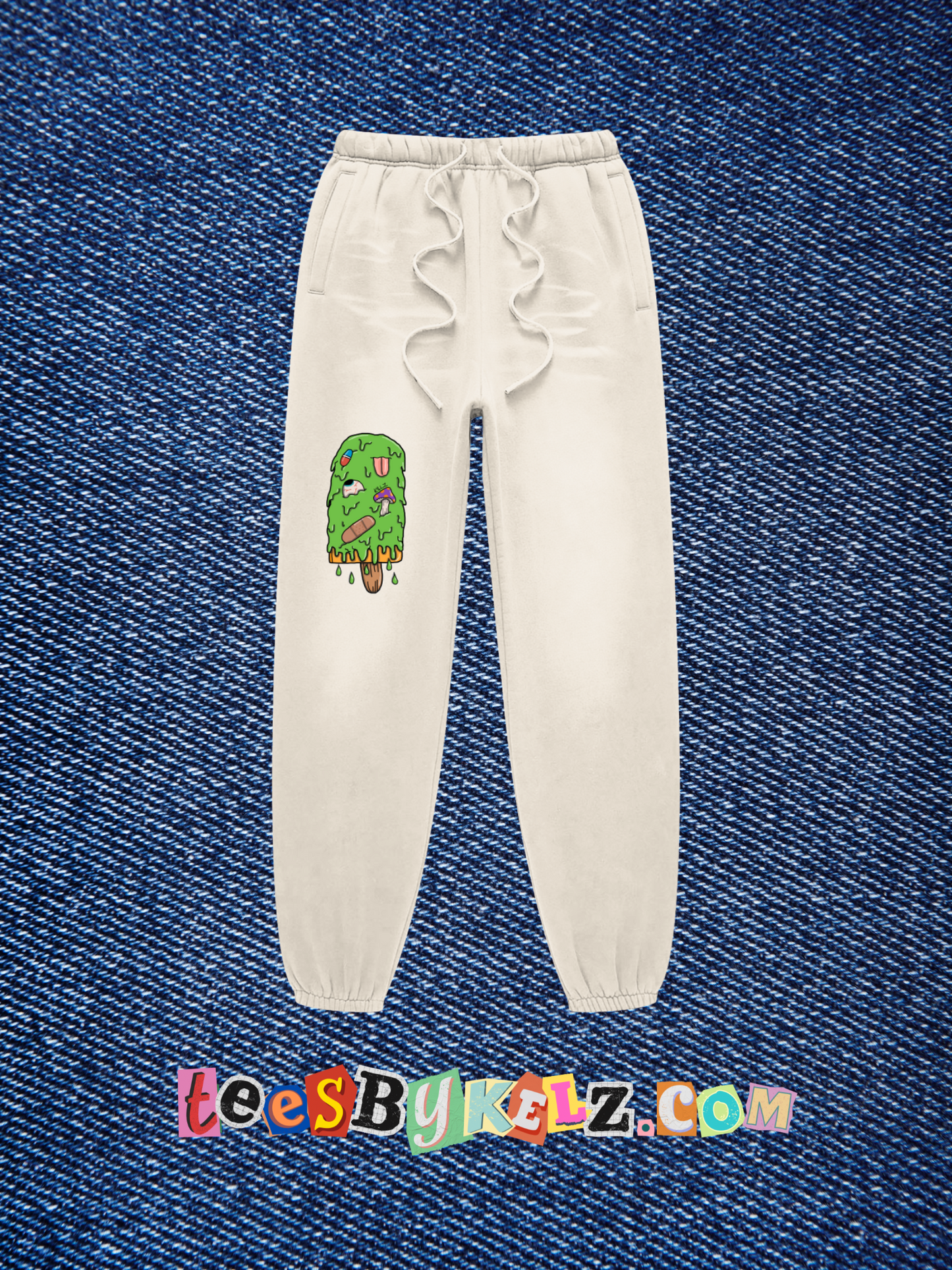 Slime Ice Cream Art By Kelz Logo Sunfade Fleeced UNISEX  Sweatpants