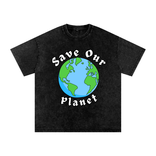 Save Our Planet Acid Wash Oversize T-Shirt