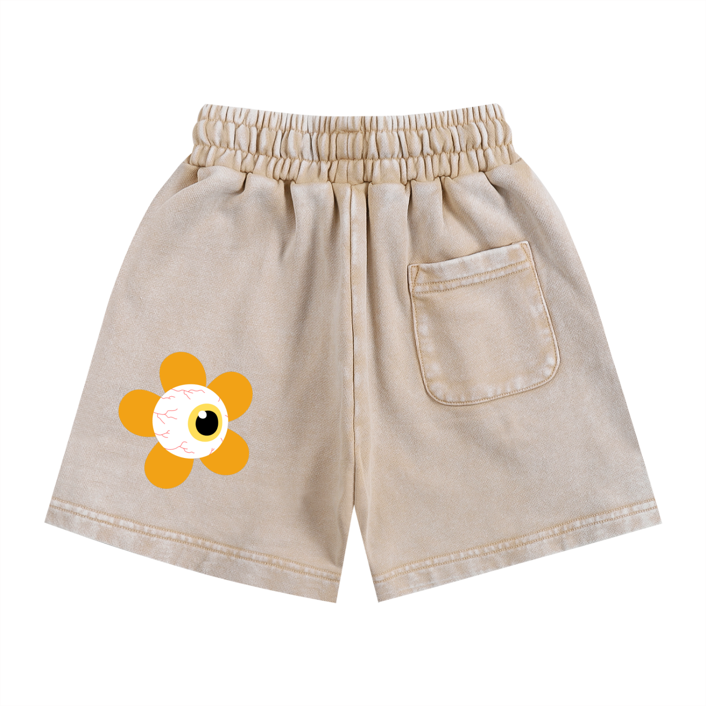 Kids' Eyeball Flowers Snow Washed Shorts