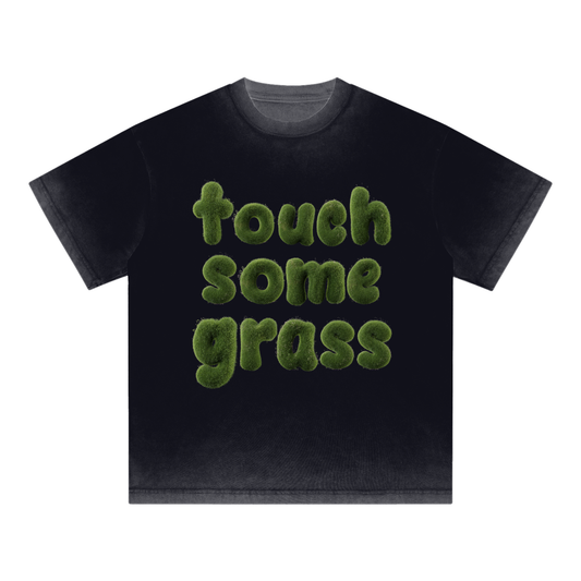 Touch Some Grass Oversized Reverse Dyed T-shirt