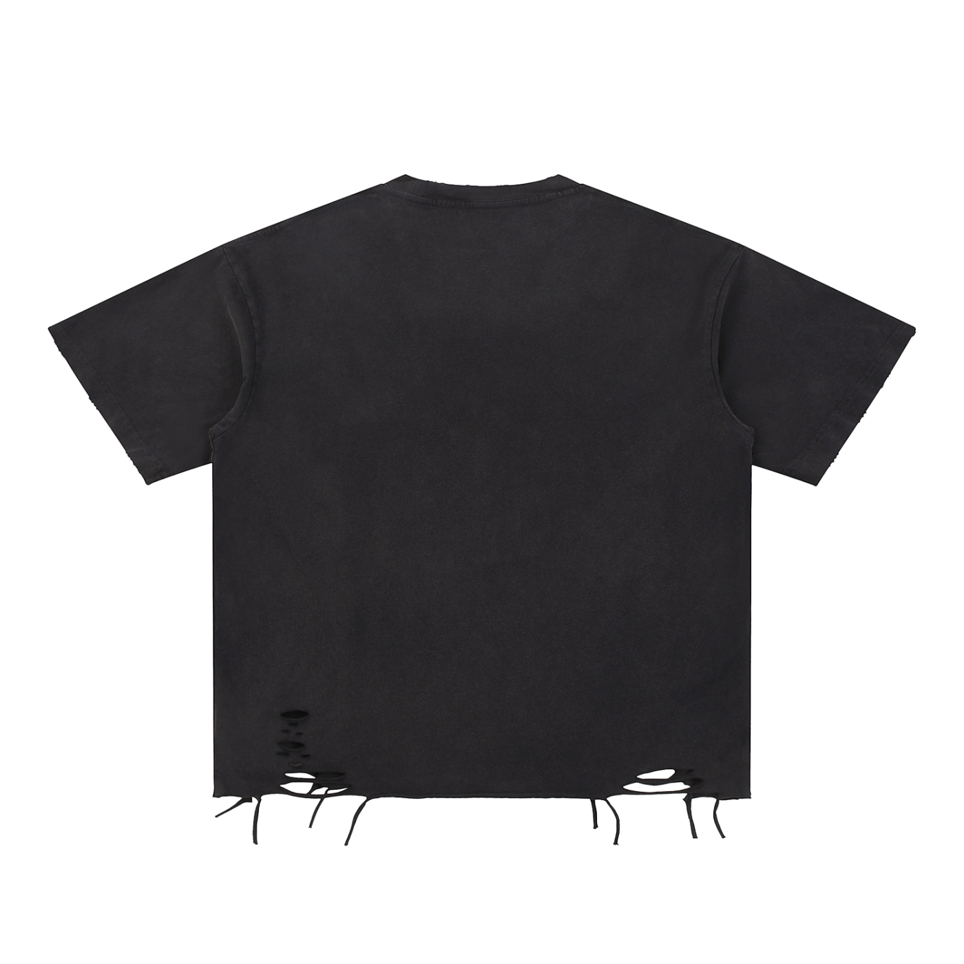 Eyeball Flower Black Snow Washed Raw-Hem T-Shirt