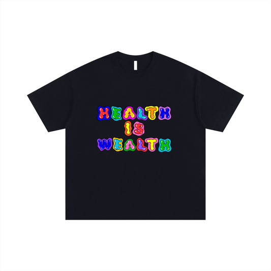Health Is Wealth Graphic Oversized T-shirt