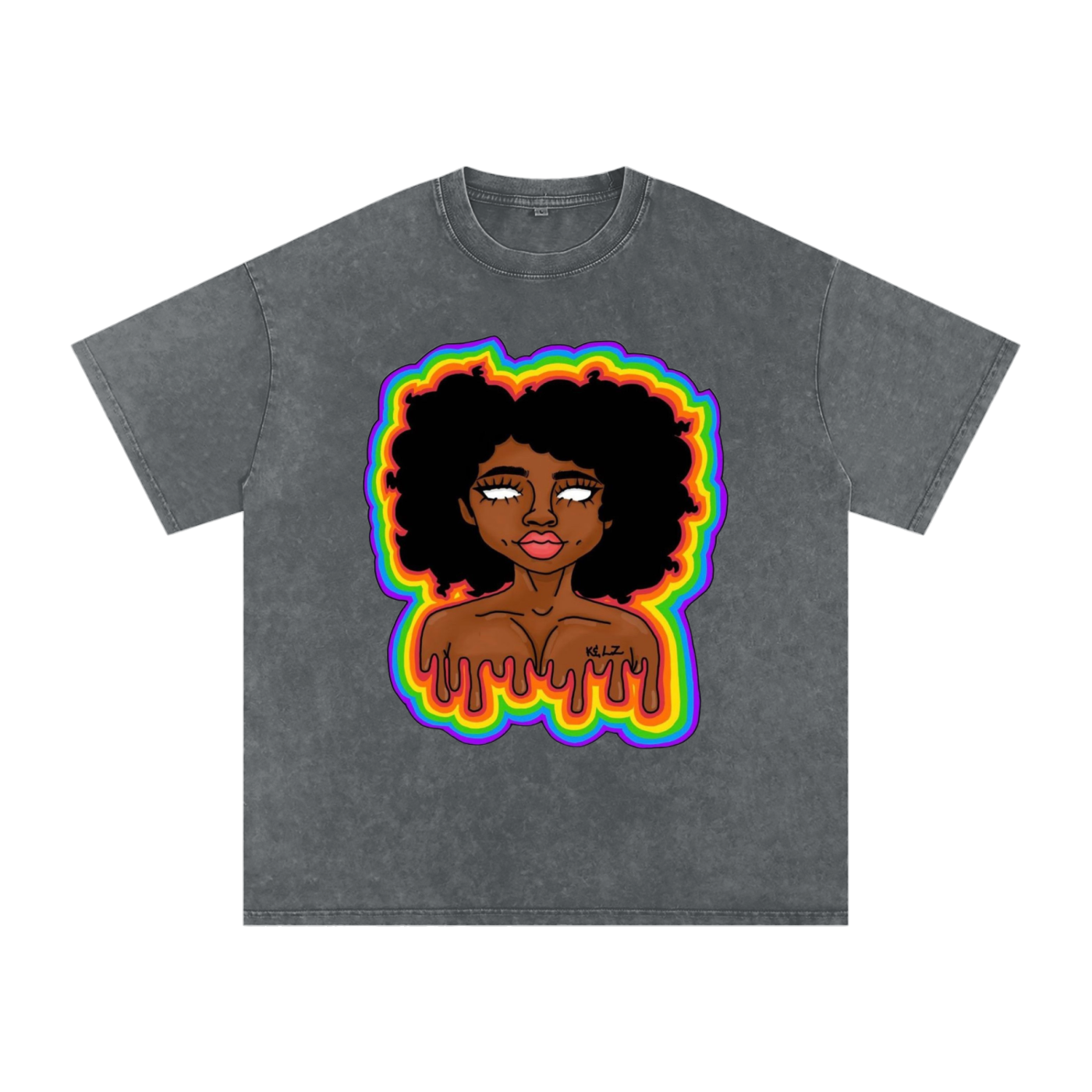 Aura Girl Acid Wash Oversize T-Shirt