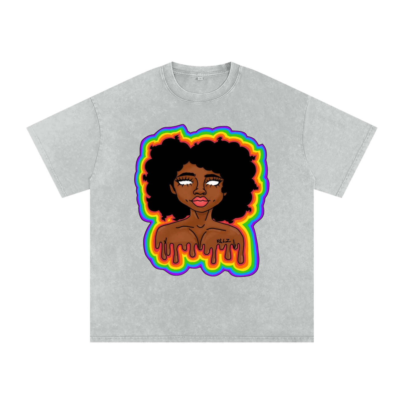 Aura Girl Acid Wash Oversize T-Shirt