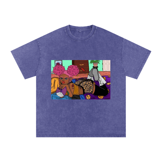 Home Body Girl Acid Wash Oversize T-Shirt