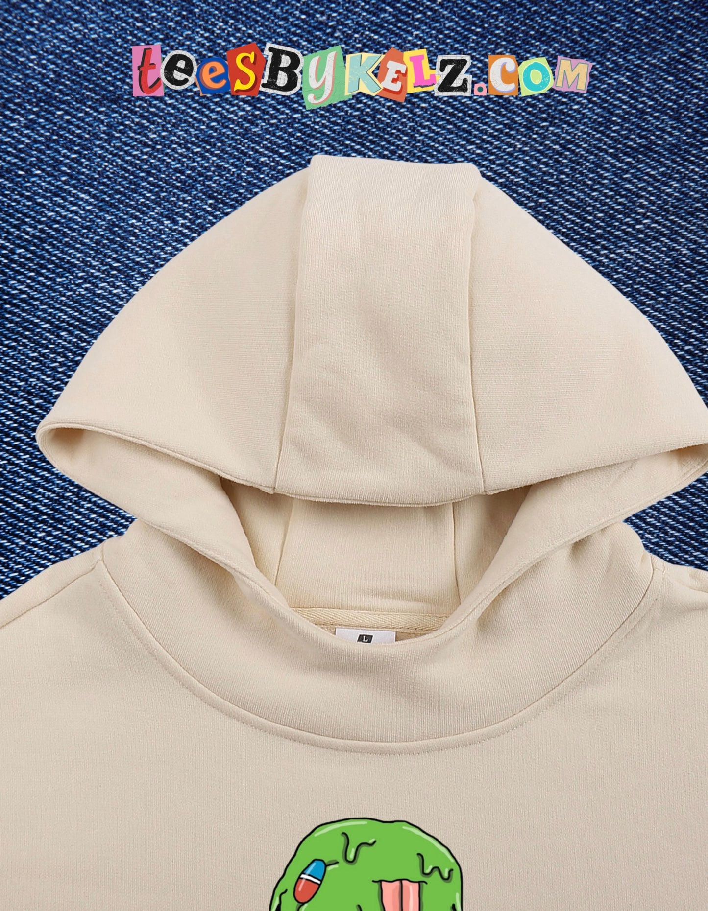Slime Ice Cream Art By Kelz Fleeced High Neck Hoodie