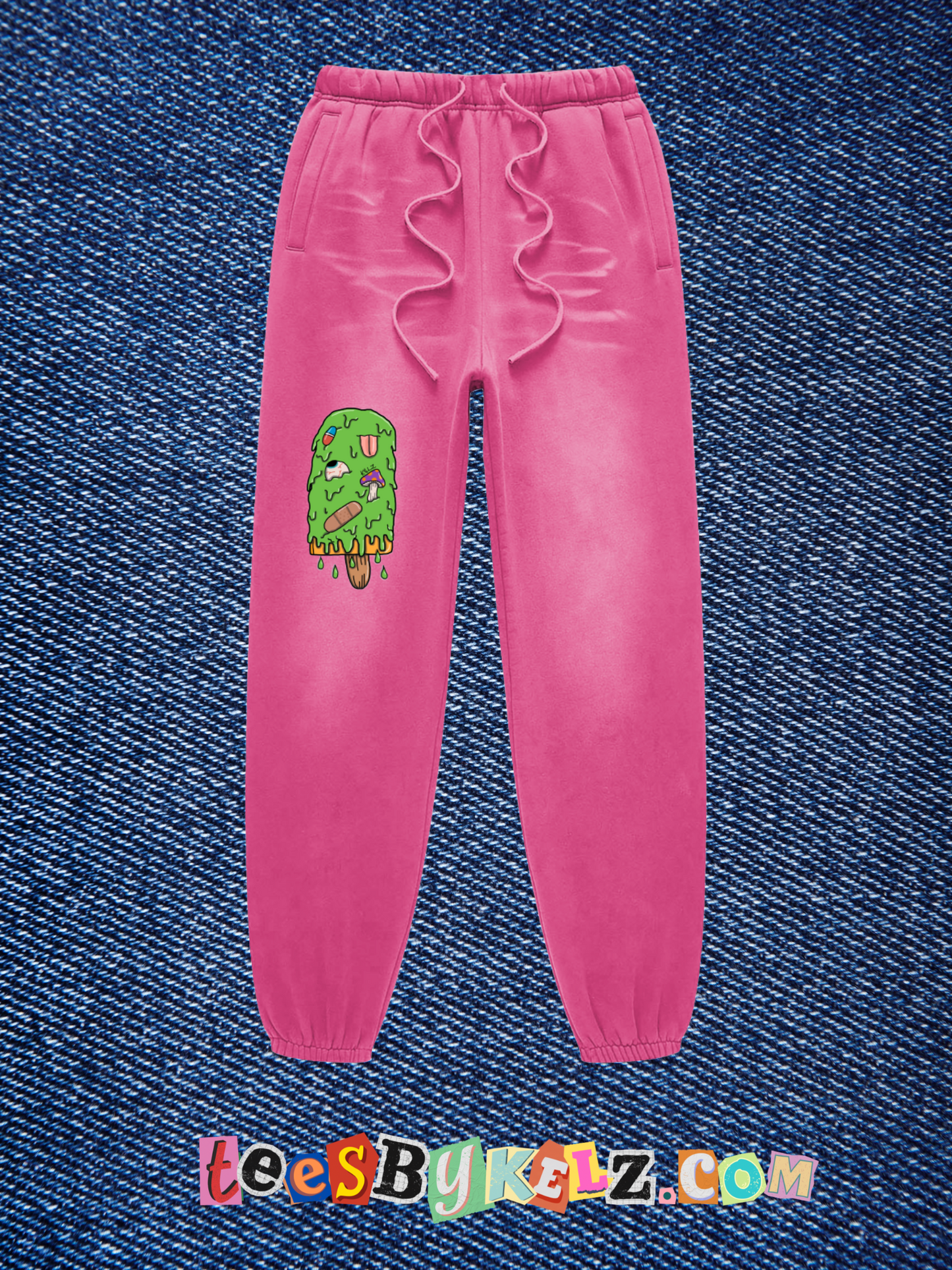Slime Ice Cream Art By Kelz Logo Sunfade Fleeced UNISEX  Sweatpants