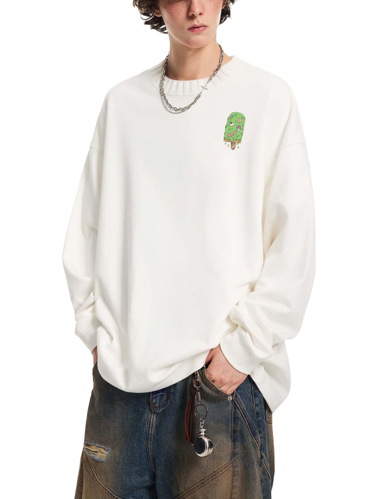 Art By Kelz Logo Knitted Round Neck Oversize Sweatshirt