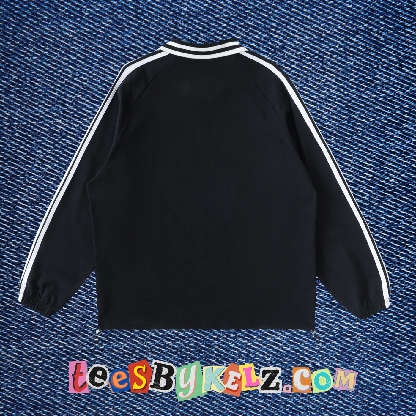 Slime Art By Kelz Ice Cream Logo Contrast Striped Lapel Collar Sweatshirt
