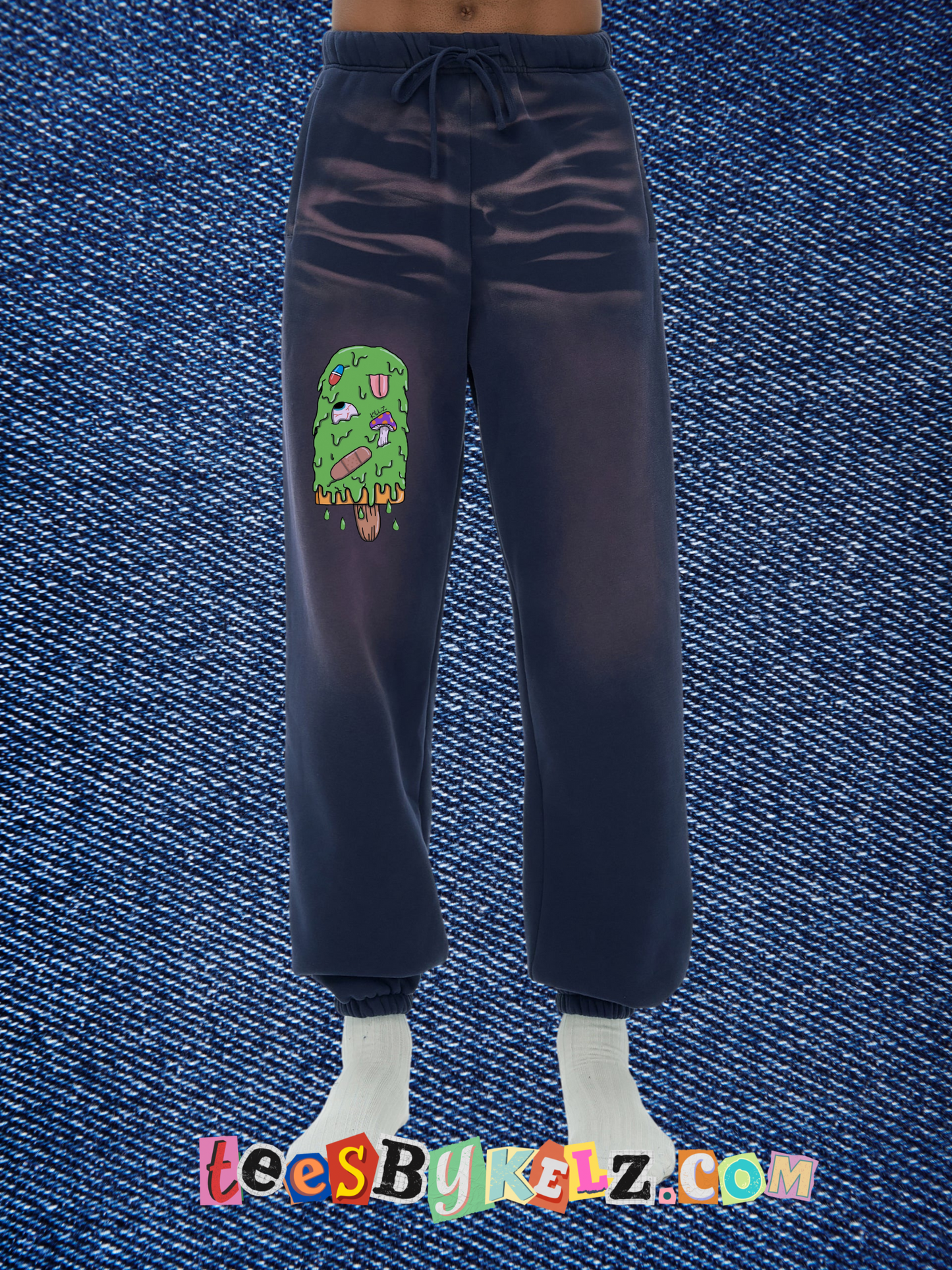 Slime Ice Cream Art By Kelz Logo Sunfade Fleeced UNISEX  Sweatpants