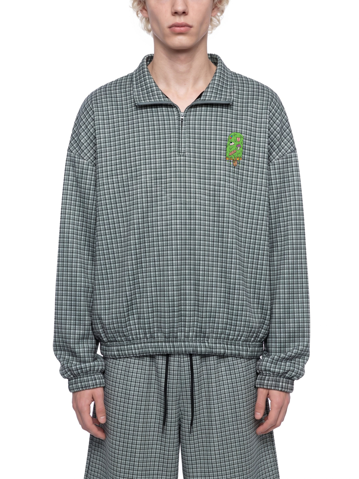 Art By Kelz Logo Unisex Plaid Quarter-Zip Sweatshirt