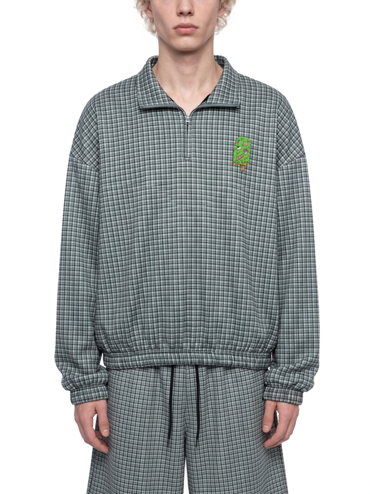 Art By Kelz Logo Unisex Plaid Quarter-Zip Sweatshirt
