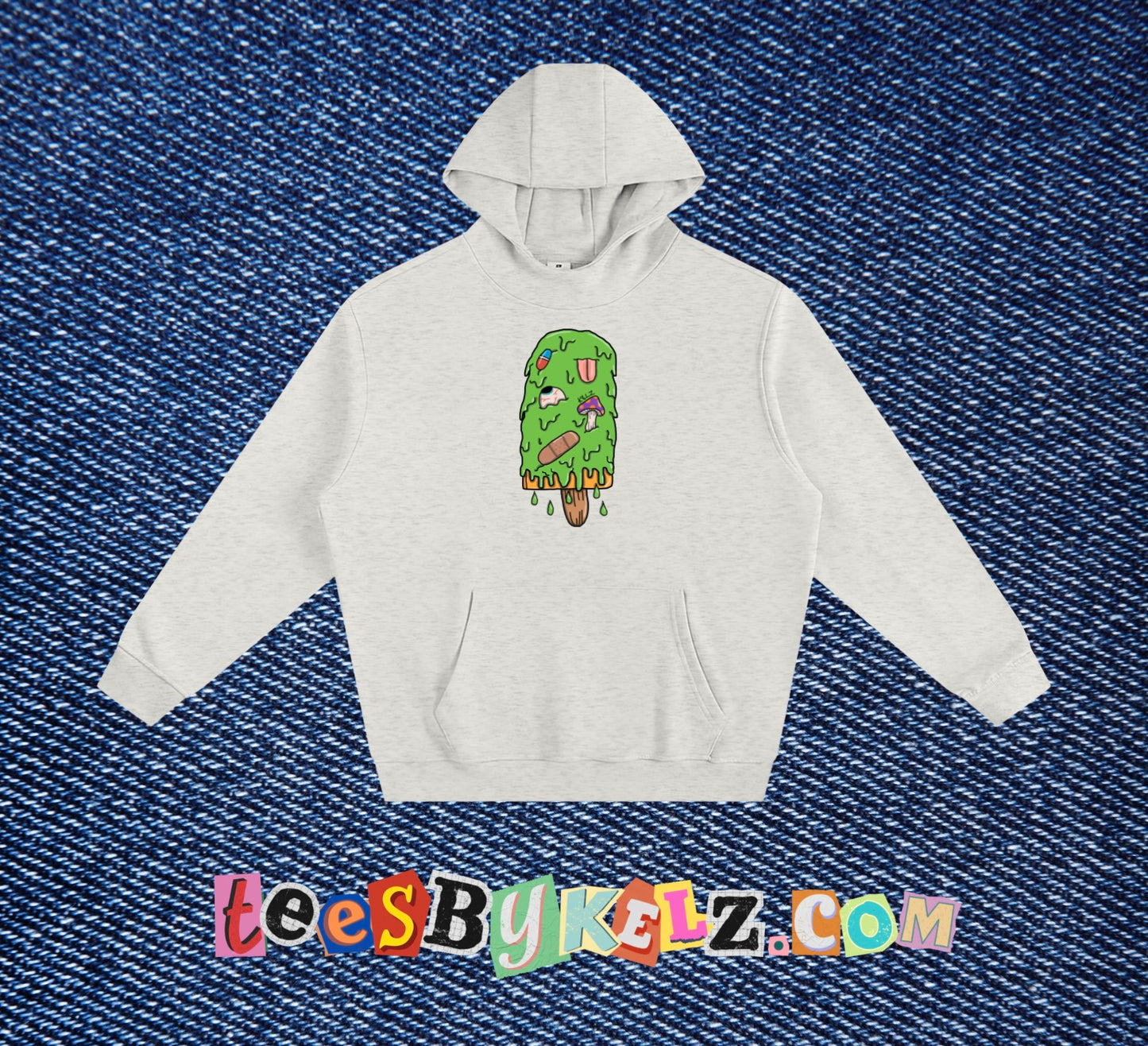 Slime Ice Cream Art By Kelz Fleeced High Neck Hoodie
