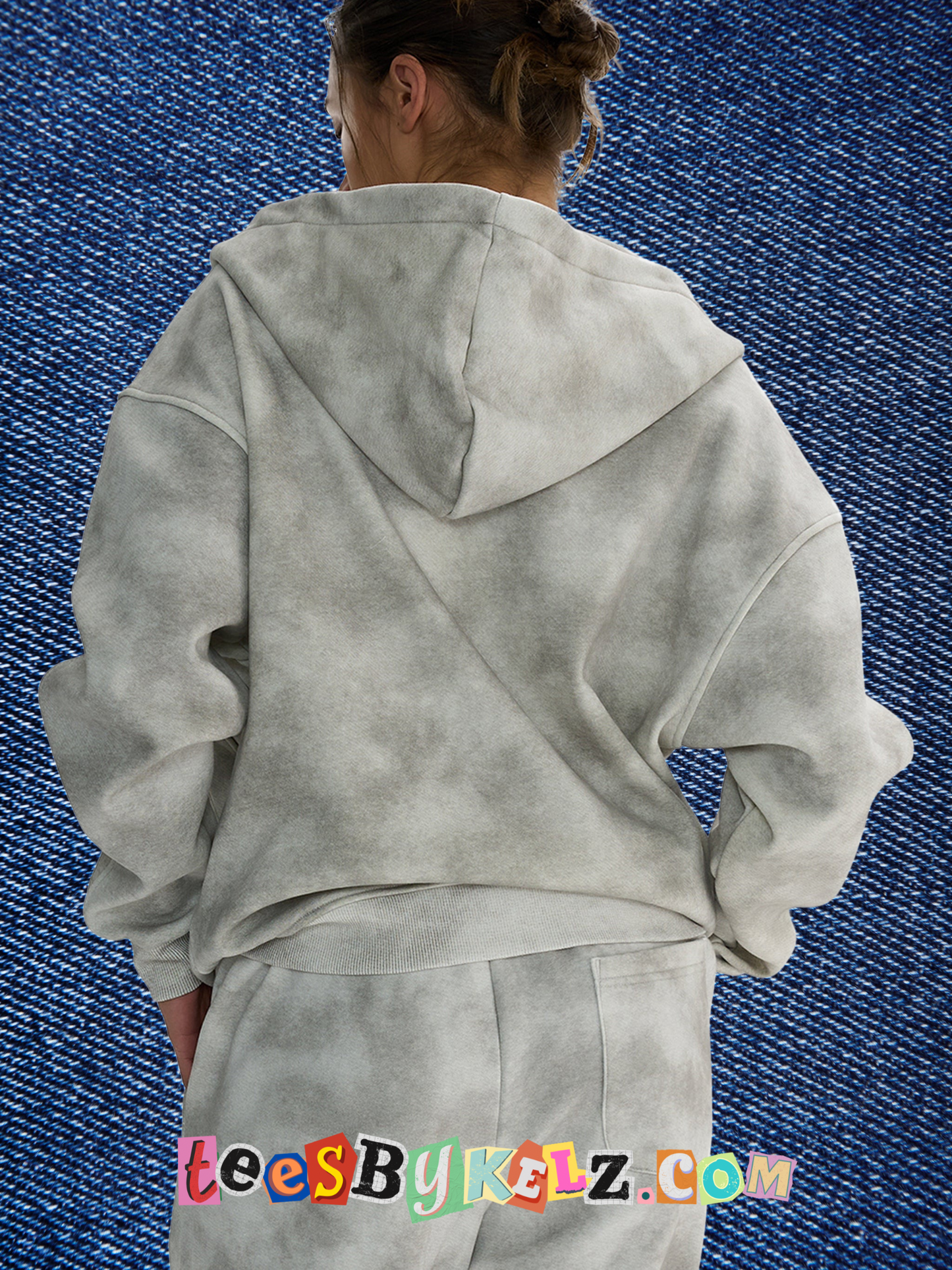 Slime Ice Cream Art By Kelz Logo Washed Zip-Up Fleece Hoodie