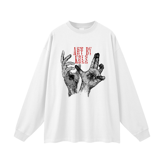 Divined Hands Art By Kelz Oversized Unisex Long Sleeve T-Shirt
