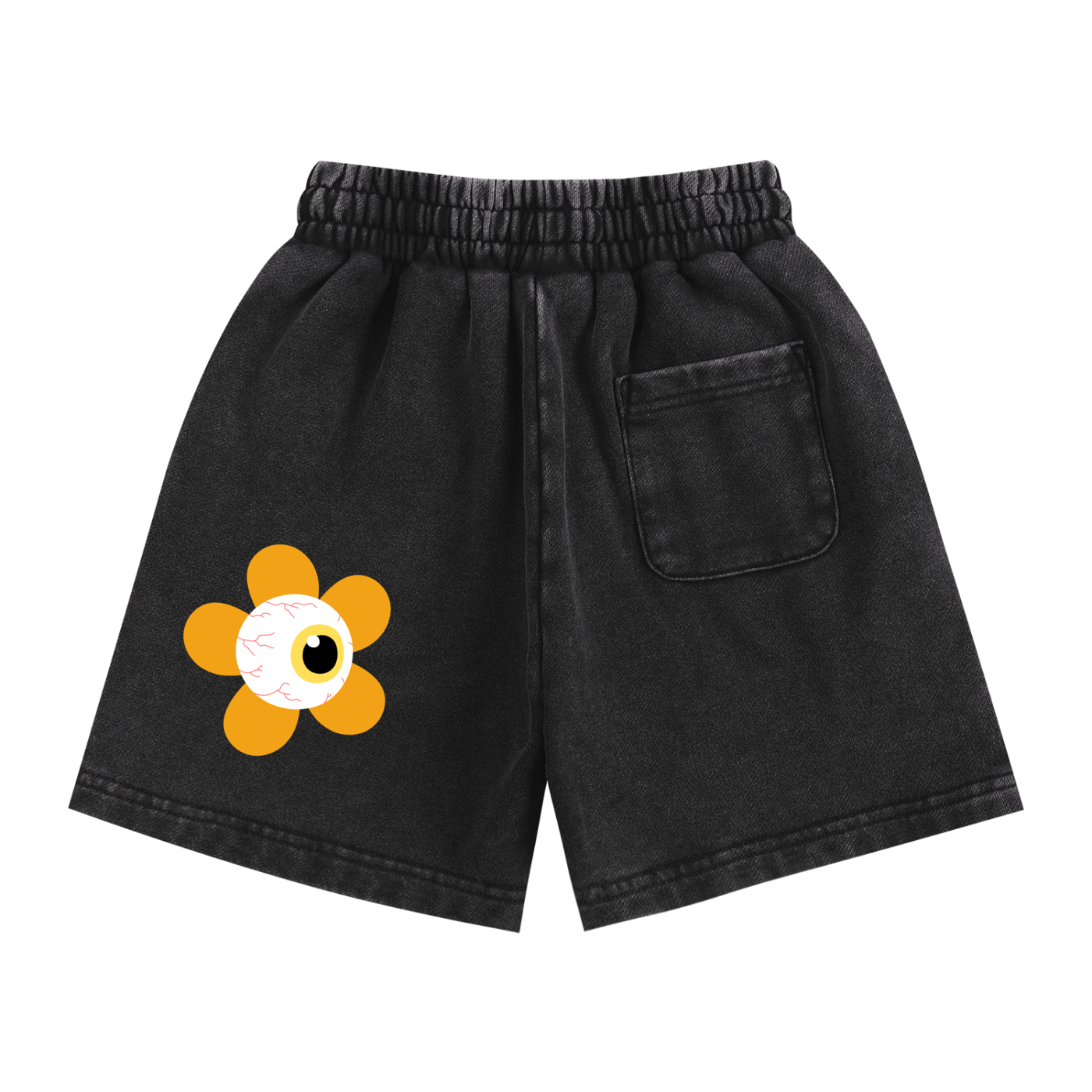 Kids' Eyeball Flowers Snow Washed Shorts