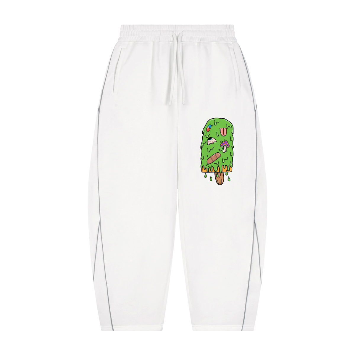 Art By Kelz Slimed Unisex Piping Fleece Barrel Leg Sweatpants