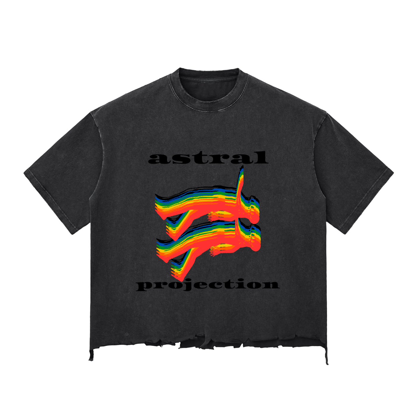 Astral Projection Snow Wash Raw-Hem Boxy T-shirt