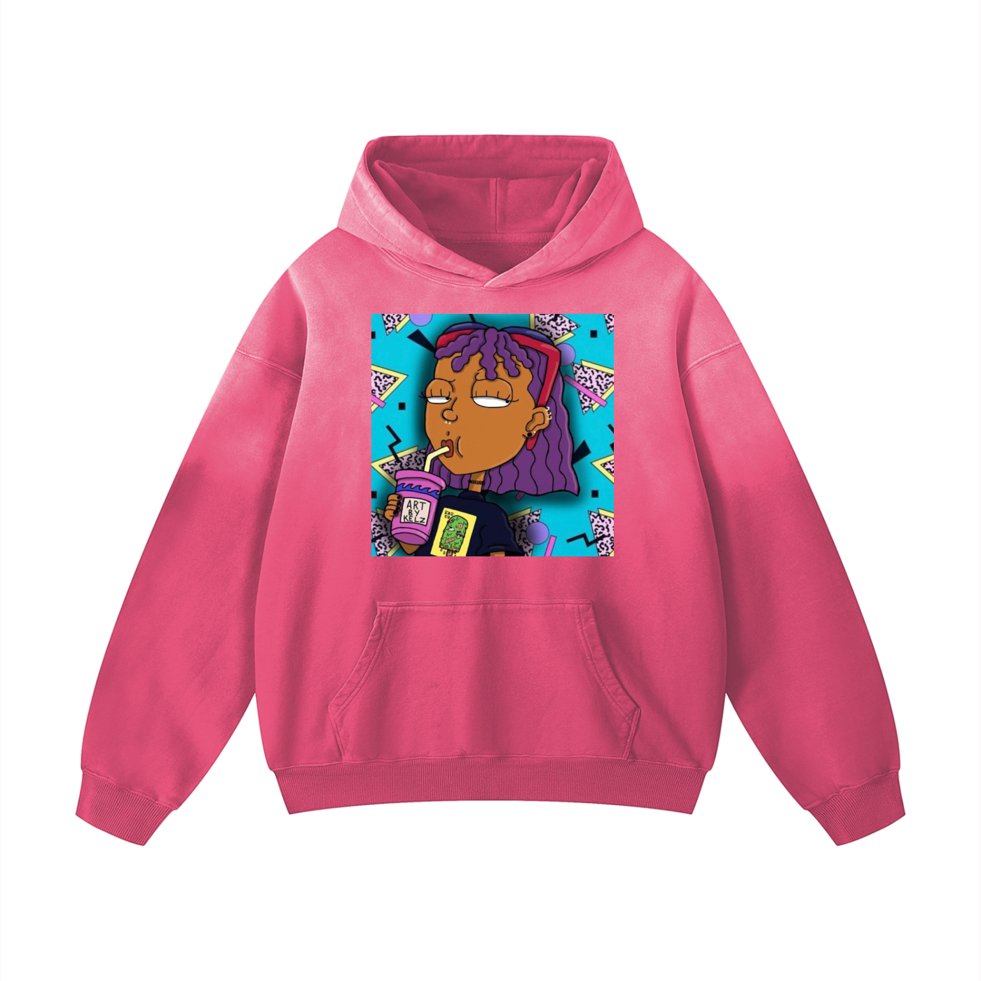 Nostalgia Cartoon Heavyweight Sunfade Oversized Hoodie
