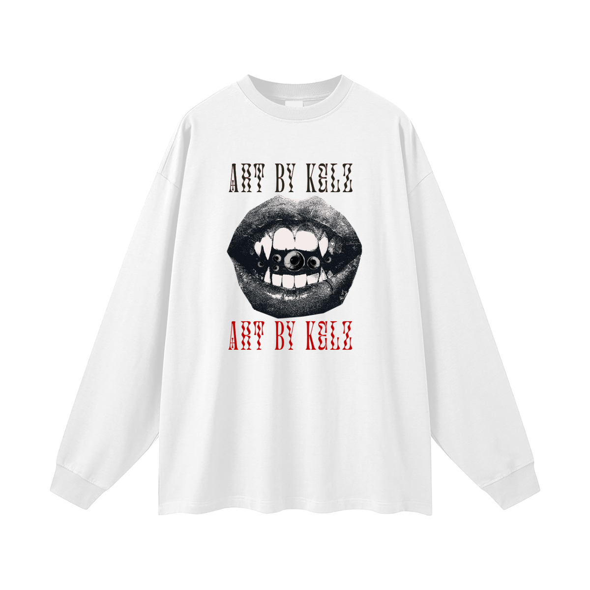 Vampy Art By Kelz Oversized Unisex Long Sleeve T-Shirt