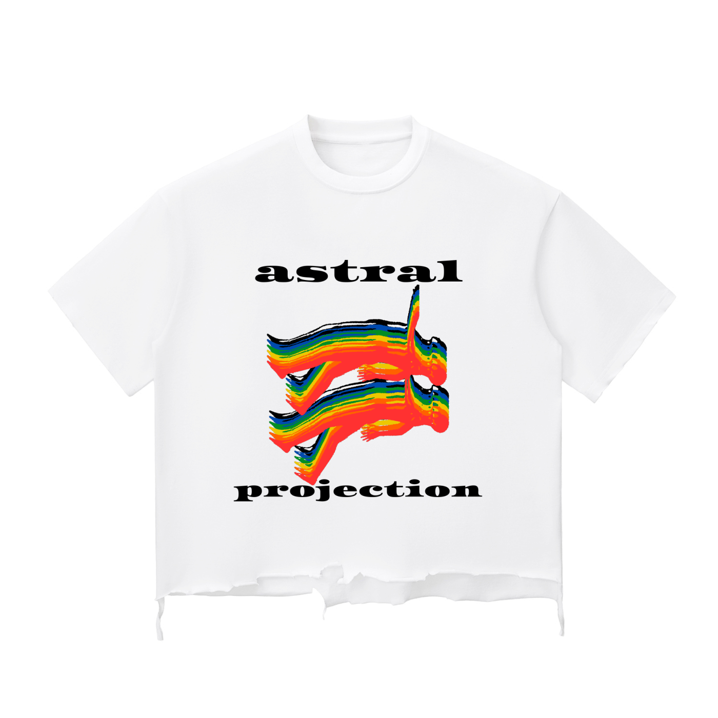 Astral Projection Snow Wash Raw-Hem Boxy T-shirt