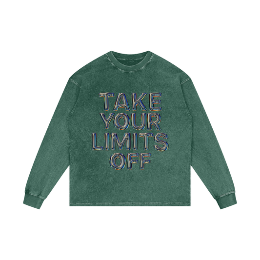 Take Your Limits Off Acid Wash Oversize Long Sleeve T-Shirt