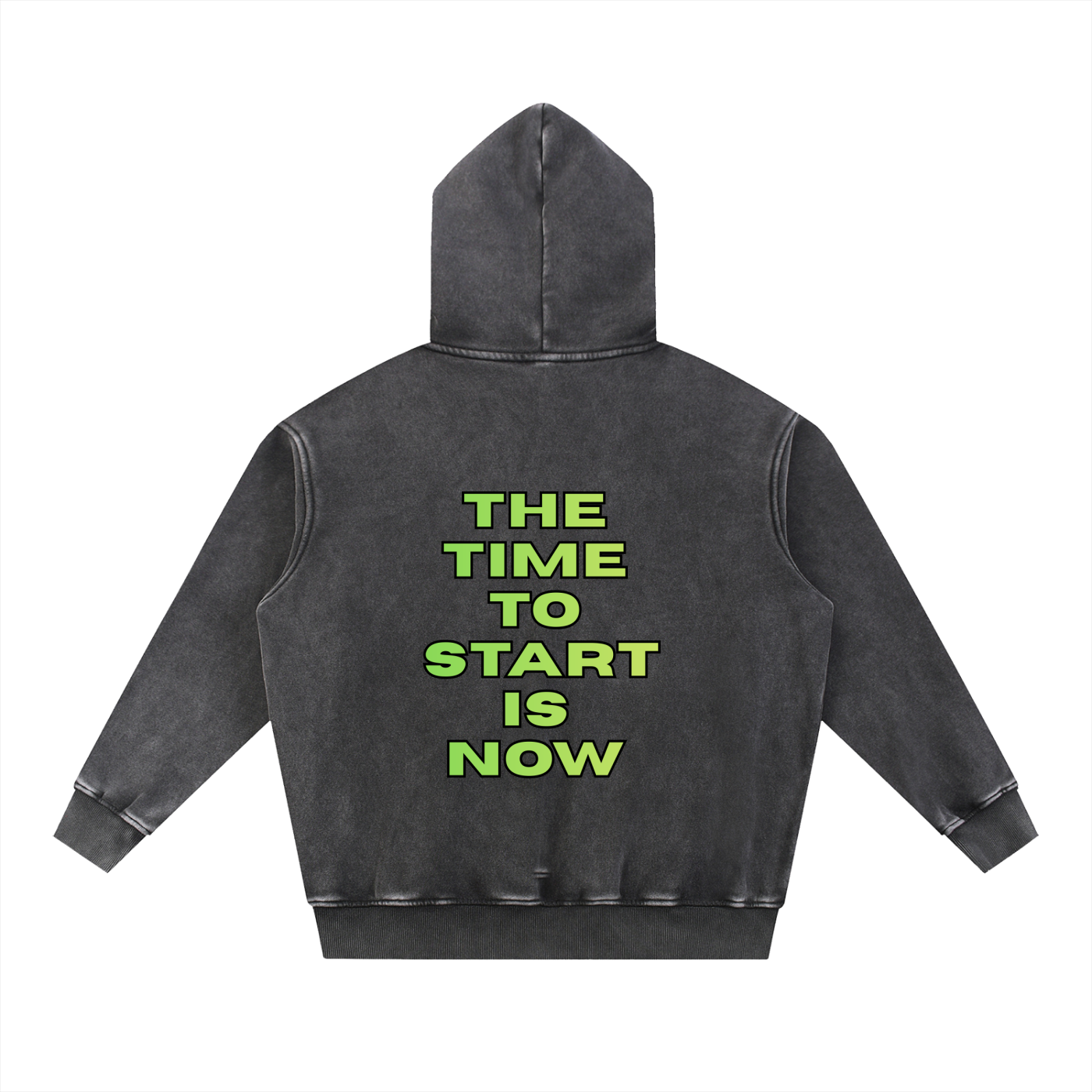 The Time Is Now Snow Wash Fleece Oversize Hoodie
