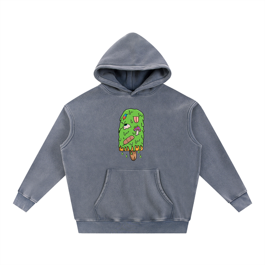 The Time Is Now Snow Wash Fleece Oversize Hoodie