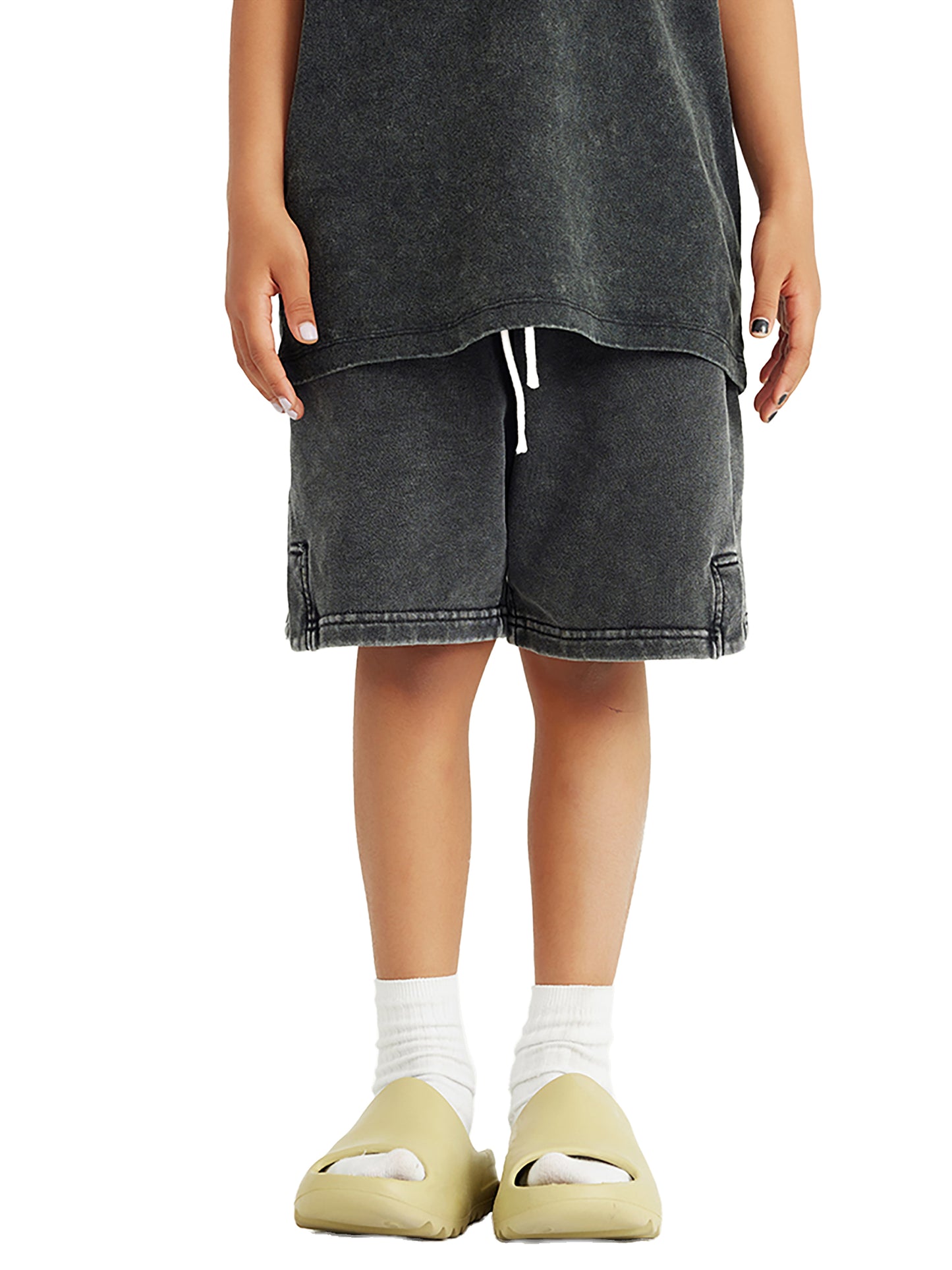 Kids' Eyeball Flowers Snow Washed Shorts